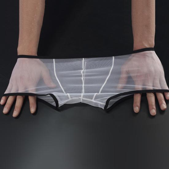 Men Boxer Underwear Transparent Mesh Perspective Shorts Panties Low-rise Moisture-wicking Boxer Shorts