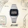 Casio Полимерный корпус Ремешок из нержавеющей стали Мужские кварцевые часы A158WA-1