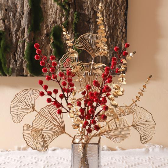 Имитация красных фруктов, не выцветающая, сделай сам, легкая декоративная поддельная пена, красные фрукты, ветка растения для сада