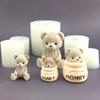 Honey Jar Teddy Bear Silicone Candle Mould Multi Size Cartoon Animal Soap Making Set Baby Room Painting Plaster Doll Decor Gifts