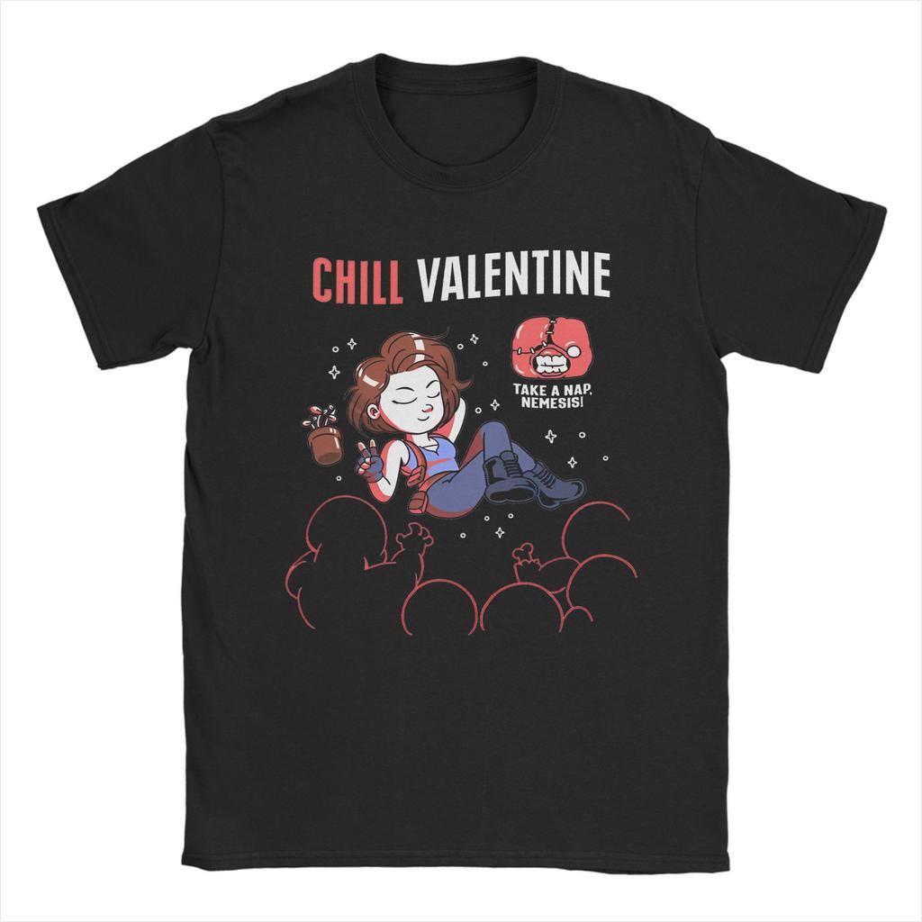 Casual Residents Evils Game T-Shirts for Men Round Neck Cotton T Shirts I Heart Leon Kennedy Short Sleeve Tees Clothing