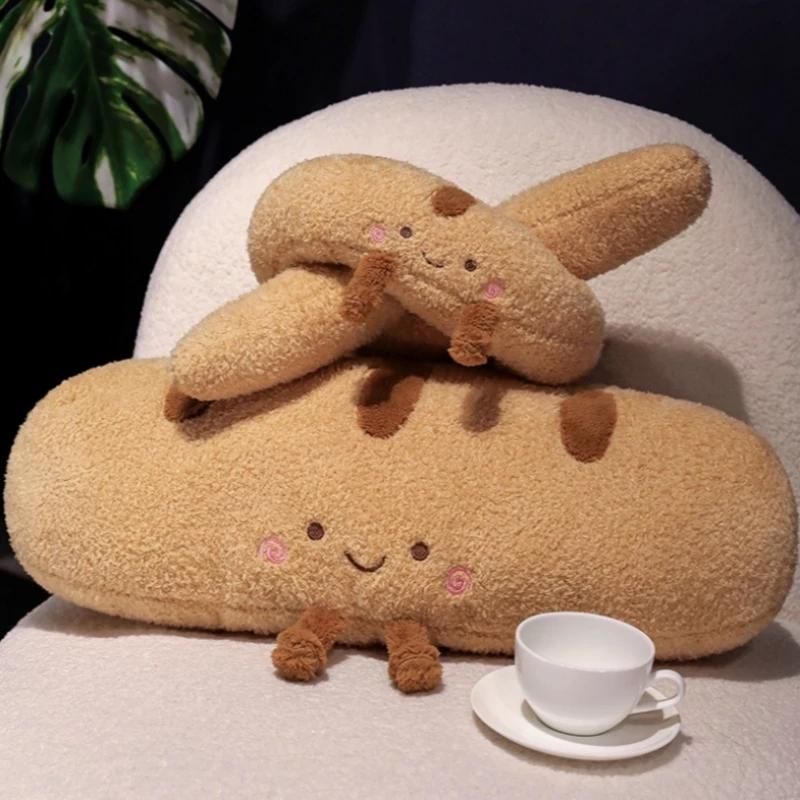 New Style Bread Plush Pillow Stuffed Toys French Baguette Food Plushie Party Prop Decoration Cushion Sleeping Birthday Gift