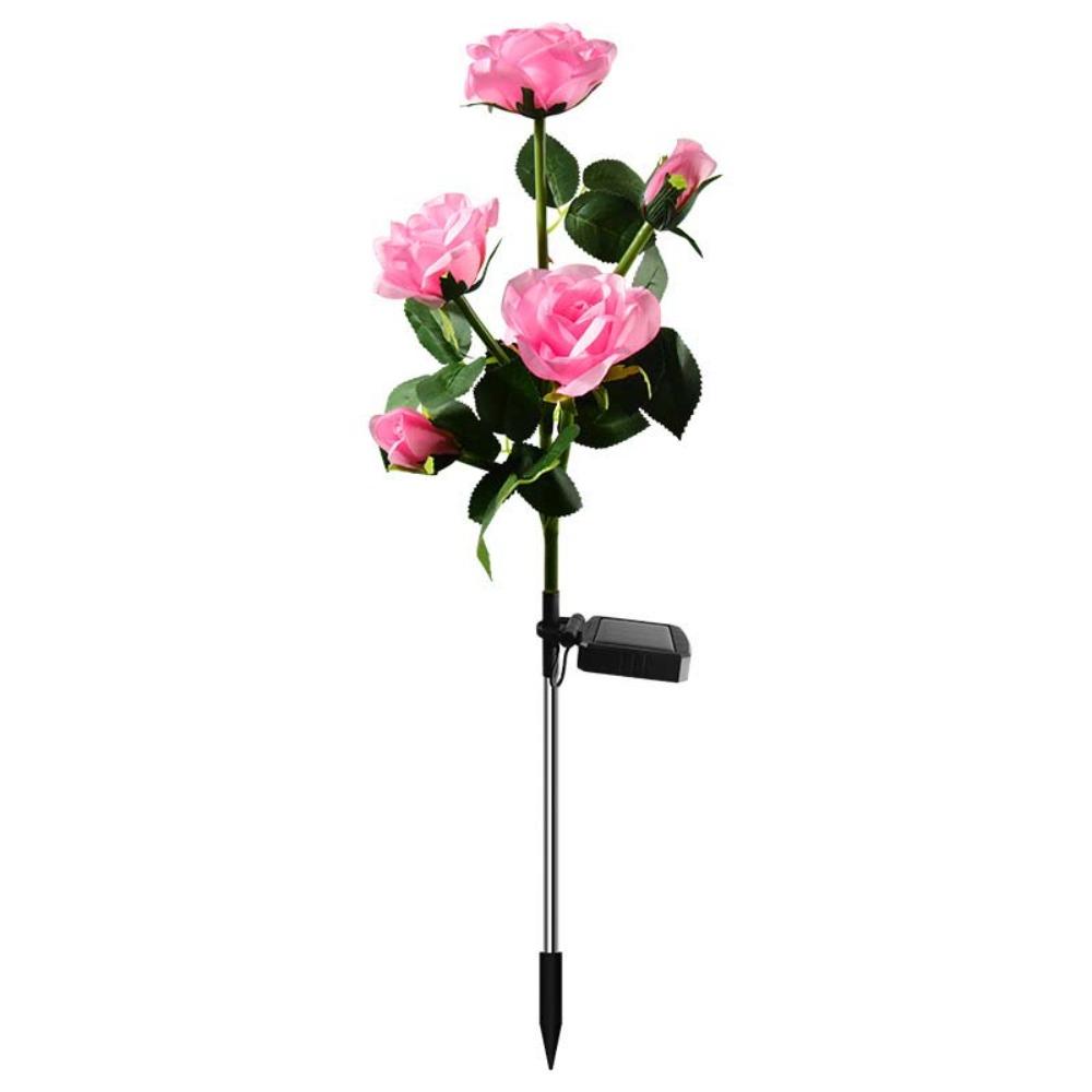 Solar Powered Outdoor Solar Garden Light Realistic Solar Rose Flowers Lantern Landscape Decor