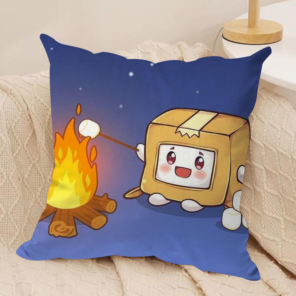Cartoon LLankyBox Cushion Cover Soft Plush Throw Pillow Cover DoubleSided Decorative Cushion Case Sofa Bedroom Home Decor