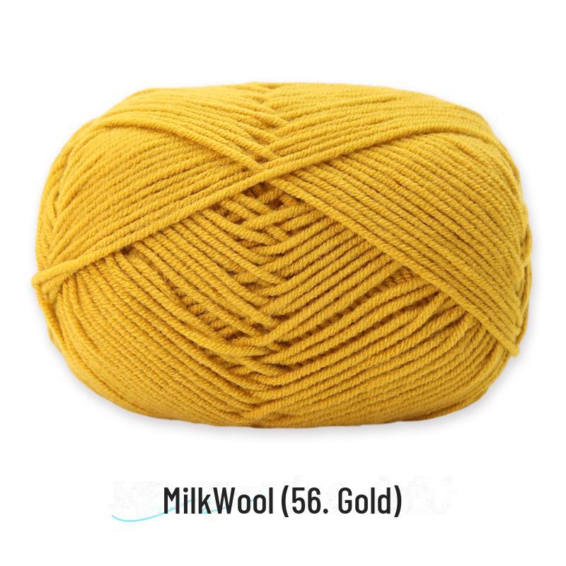 4-Strand Combed Milk Cotton Yarn Ball for DIY Crochet: Doll Making & Baby Sweater/Scarf Kit