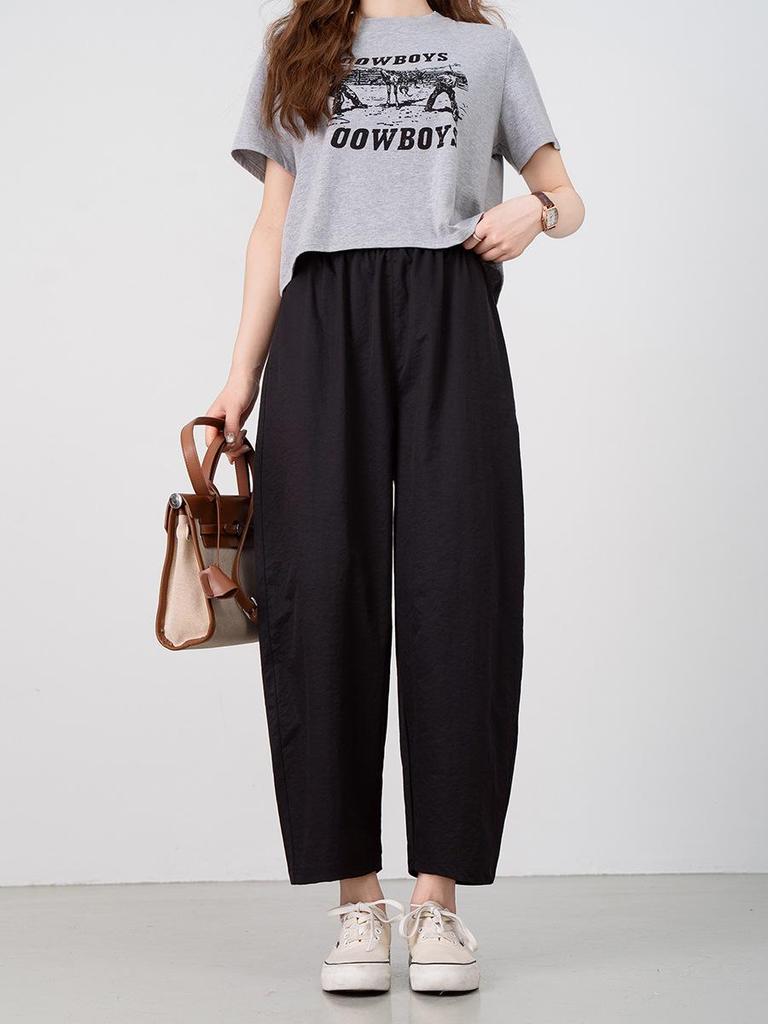 Летние брюки гарем с высокой талией и эффектом похудения: Модный, Легкий, Свободного кроя