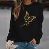 Autumn/winter Casual Loose-fit Printed Long Sleeve Pullover Sweatshirt For Women