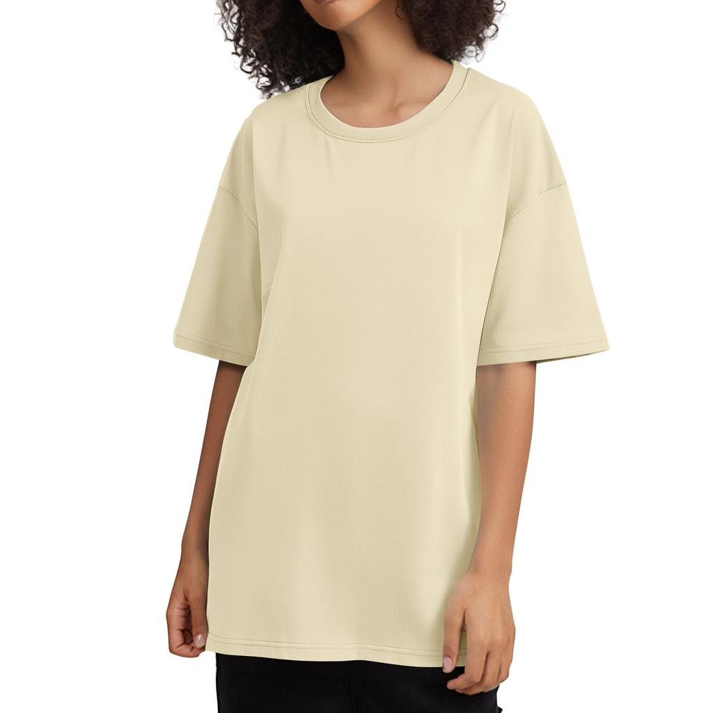 Ladies T-shirt Casual Loose Printed Round Neck Pullover Short Sleeve T-shirt Top