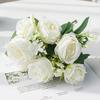 Artificial Bouquet Fake Peony Micro Landscaping Faux Silk Flower Vase Decorating Fake Flowers for Meeting Room