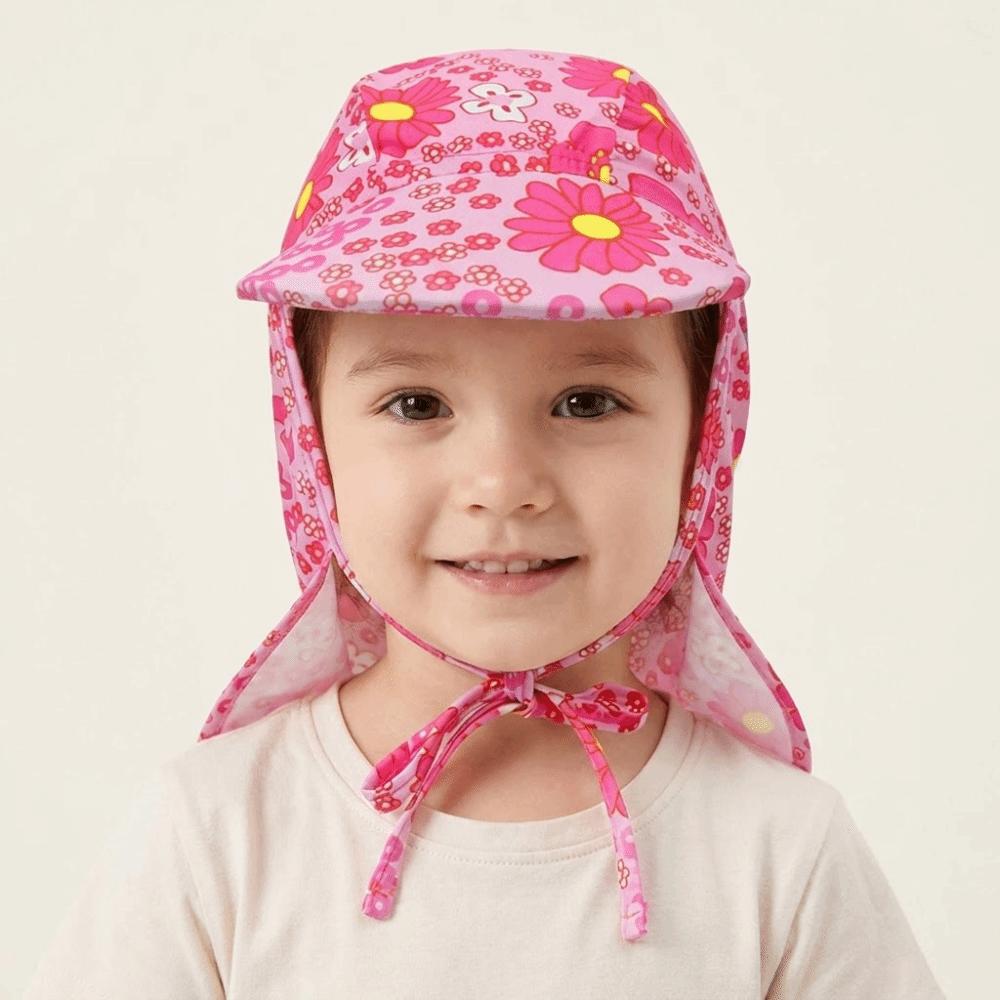 Flower Kids Beach Hat UV Protection Sunshade Swimming Cap Flap Cap Kids Sun Hat  Swimming