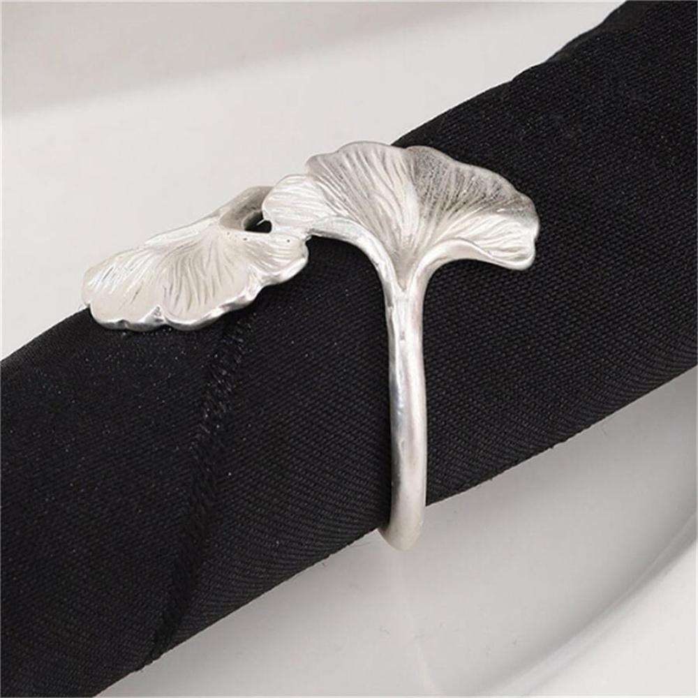 1Pc Gold/Sliver Leaf Napkin Rings Fall Metal Napkin Holder for Christmas Thanksgiving Festival Wedding Dinnig Table Decoration
