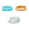 Ingemark 3 Styles Boho Irregular Resin Chunky Bangles for Women Y2K Vintage Glossy Geometric Wide Bracelets Hand Jewelry Gift