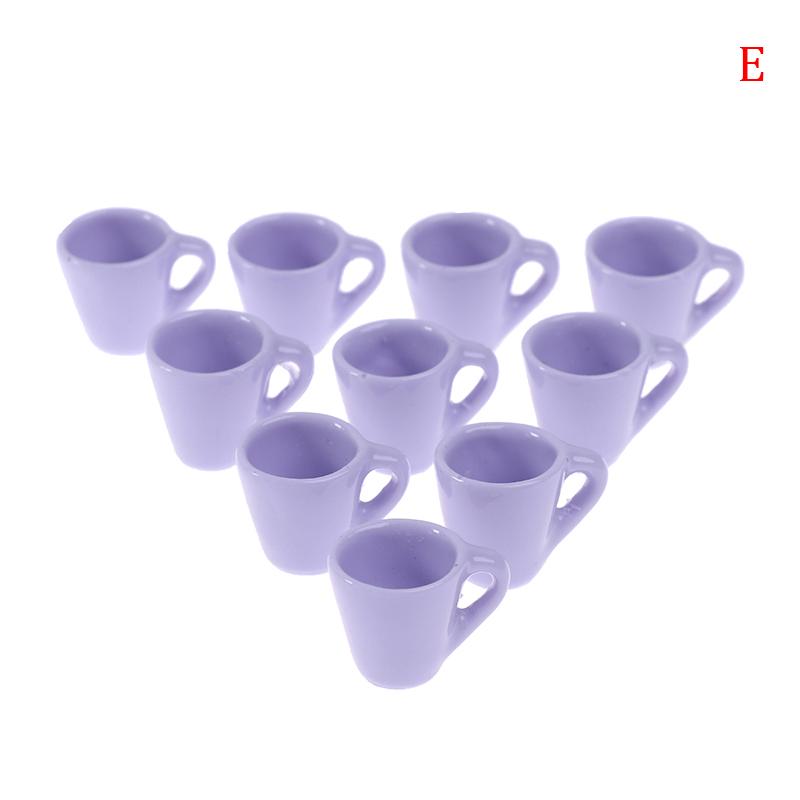 10Pc 1:12 Dollhouse Miniature Mug Water Cup Model Kitchen Accessories Toys