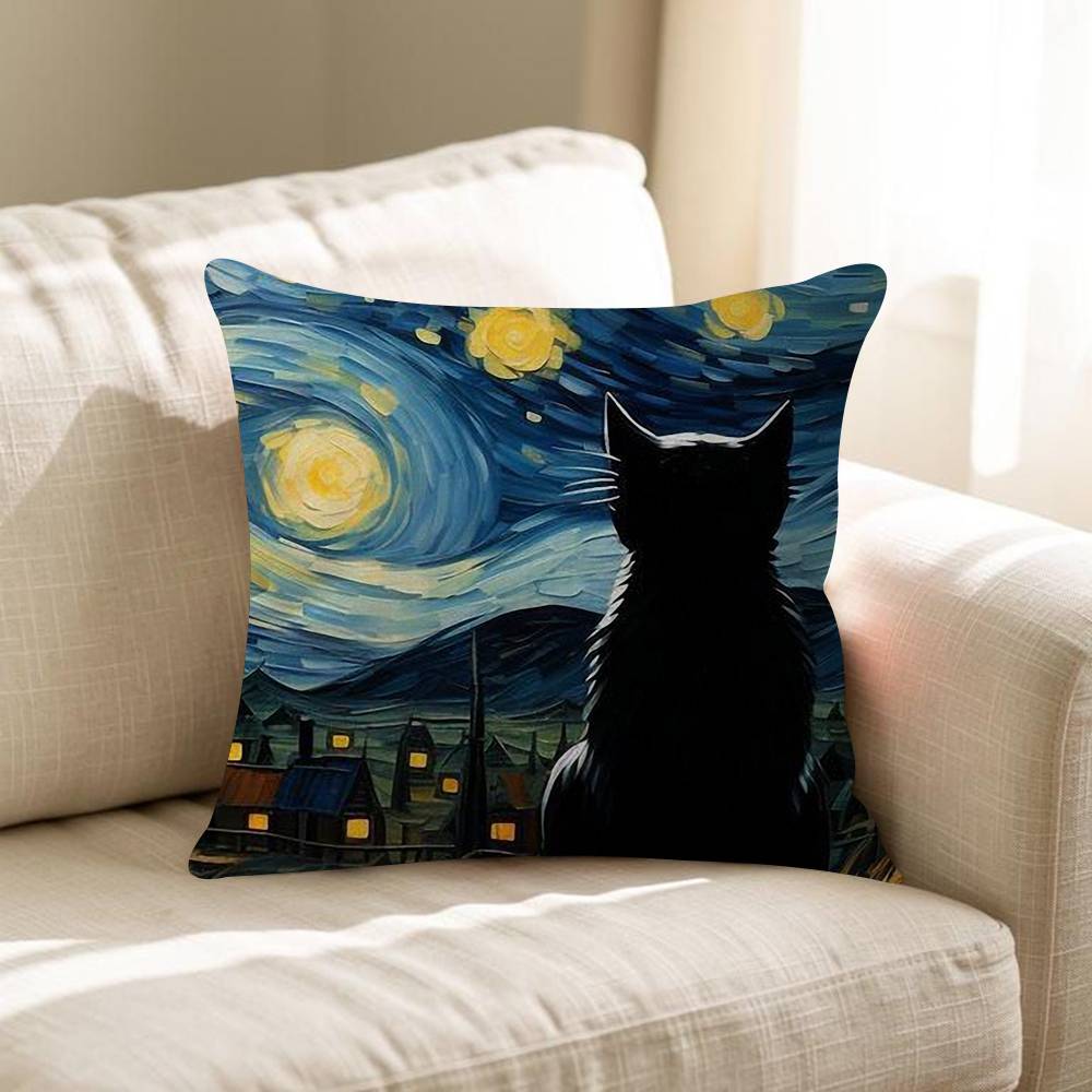 Vincent Van Gogh Oil INS Office Cushion Pillowcase Car Cushion Cover45X45CM Lumbar Pillowcase Sofa Pillowcover