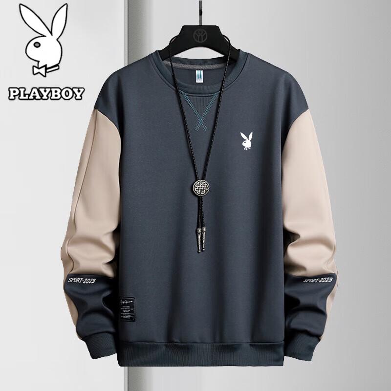 PLAYBOY Мужская повседневная футболка с длинным рукавом и круглым вырезом
