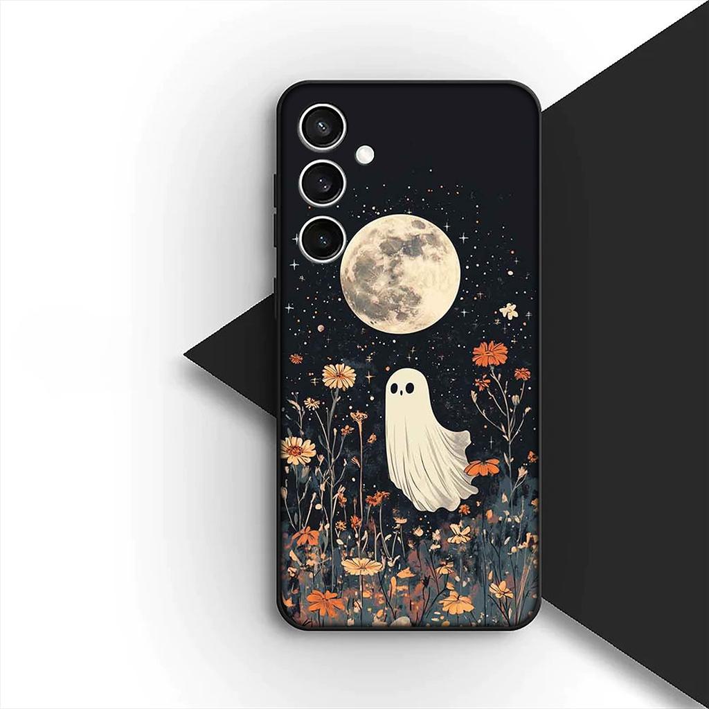 Чехол для Xiaomi Poco C75 C65 C85 X7 X6 M8 F7 F8 Ultra F6 Pro Чехол для телефона Мягкий чехол с маленьким призраком Тыква на Хэллоуин Цветок