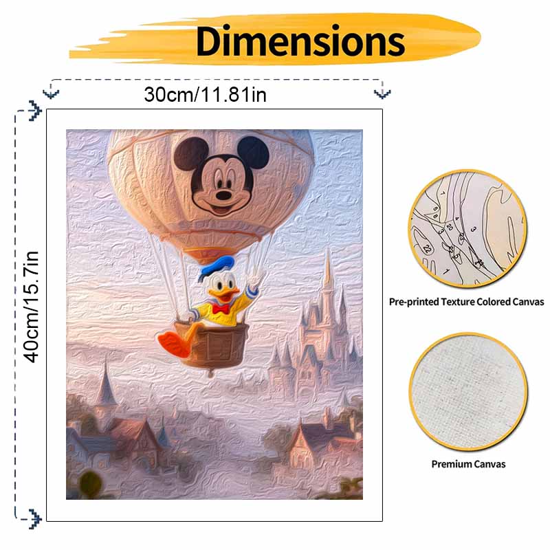 Disney Цифровой набор для рисования маслом Арт-набор Дональд Дак Воздушный шар Замок Ручная раскраска Картина Декор для дома