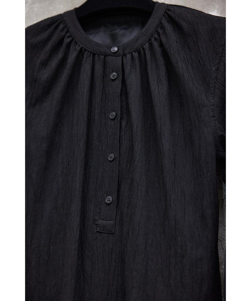 Youth Shirring Pullover Dress - Black
