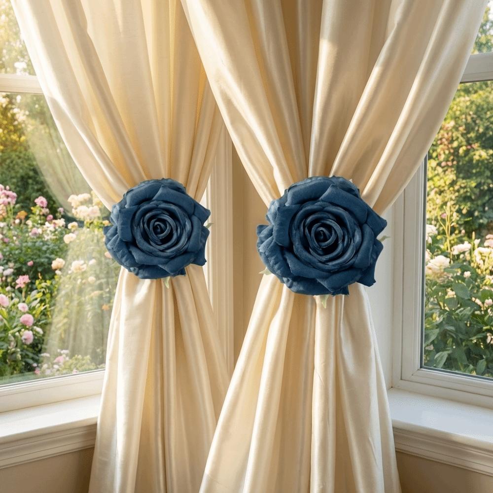 Realistic Rose Curtain Clips Exquisite Curtain Straps Clips Curtain Tape Dormitory