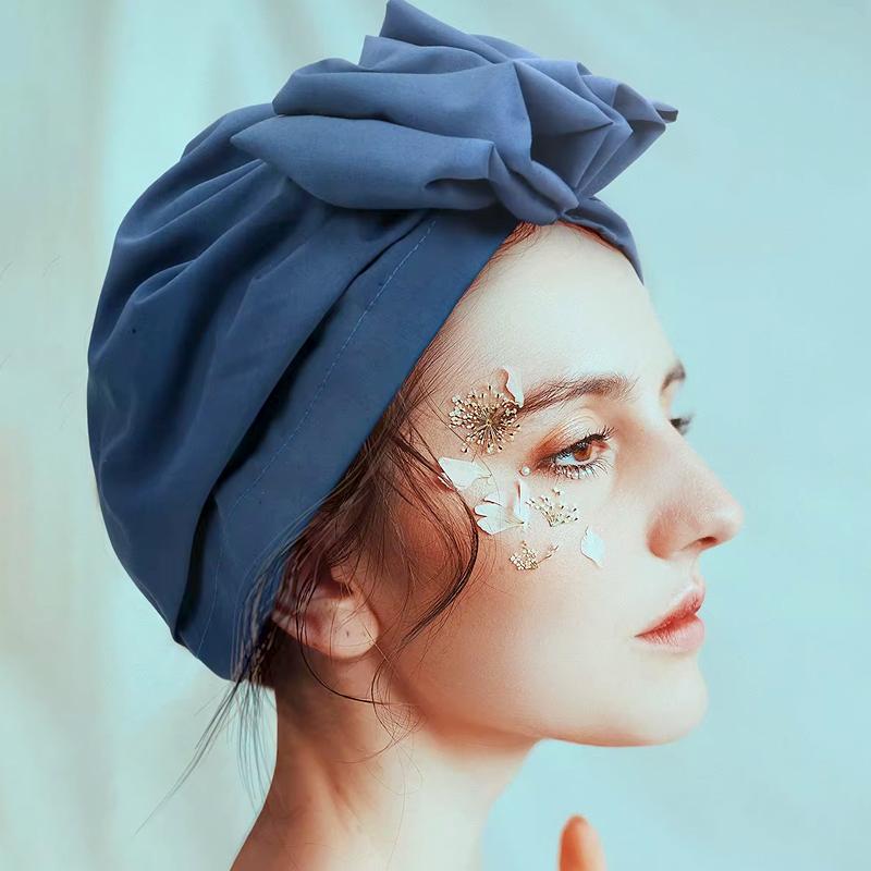 1PC Cotton Headband Head Wraps Solid Color Elegant Turban Hat Bandana Headwrap Retro Style Muslim Cap Beauty Headscarf