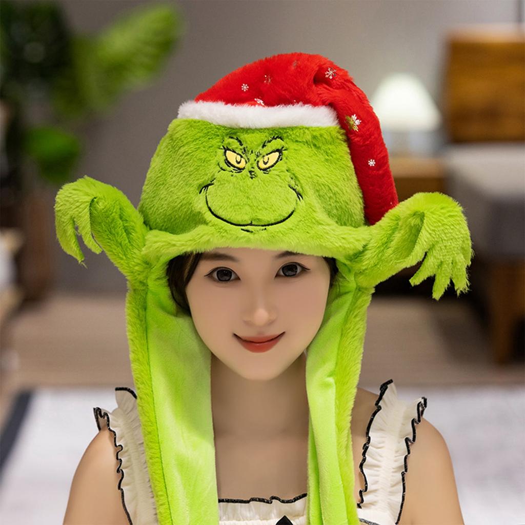 Christmas Green Plush Ear Moving Hat