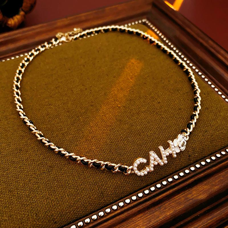 14K Gold Electroplated Camellia Initial Necklace - Elegant, Versatile Clavicle Chain for Women