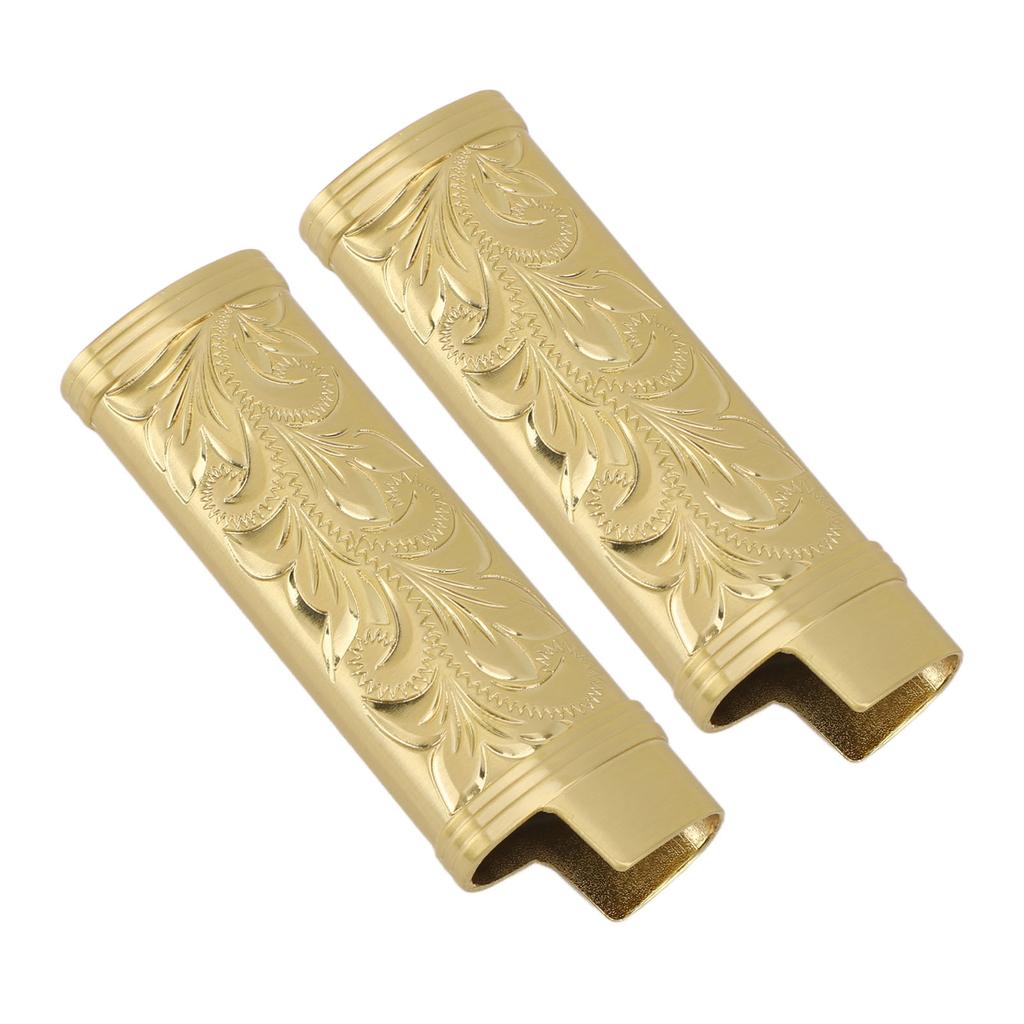 2Pcs Lighter Case Zinc Alloy Lighter Storage Container Floral Pattern for Outdoor Camping Hiking