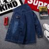 Men's Jean Jacket Youth Korean Fashion Jacket Fat Plus Extra Large Spring and Autumn Loose Top Casual Coat Denim Jacket