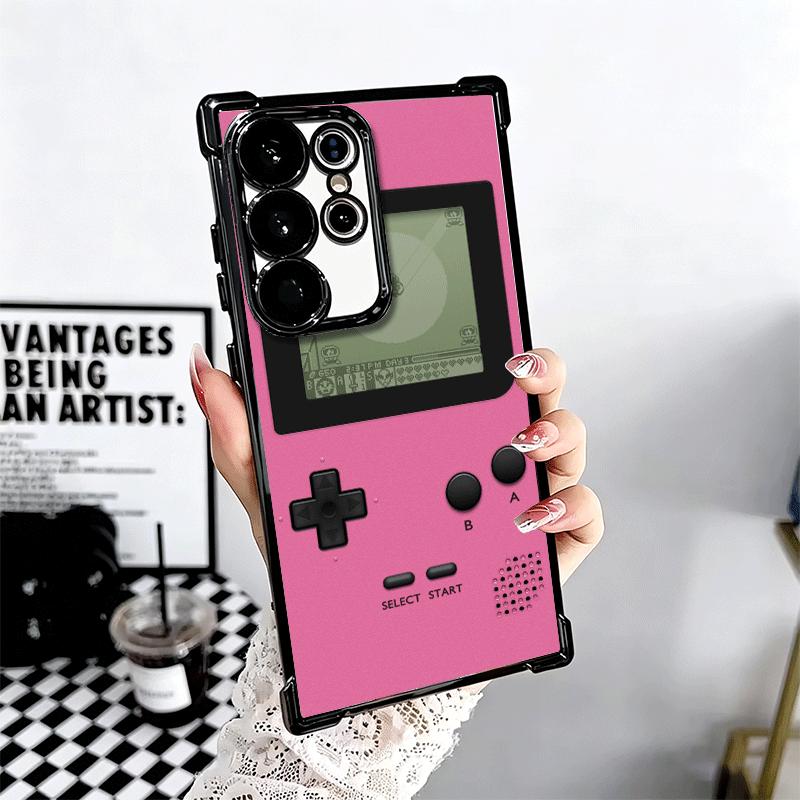 Game Console Trend Pattern Plating Phone Case For Samsung Galaxy S24 S25 FE S26 Edge S23 Ultra S22 S21 Plus S20 Anti-Fall Airaba