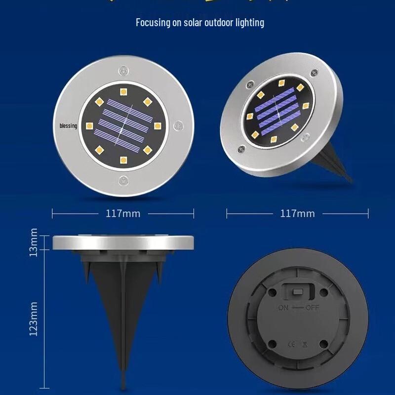 Садовые грунтовые светильники Nufeng Solar из нержавеющей стали