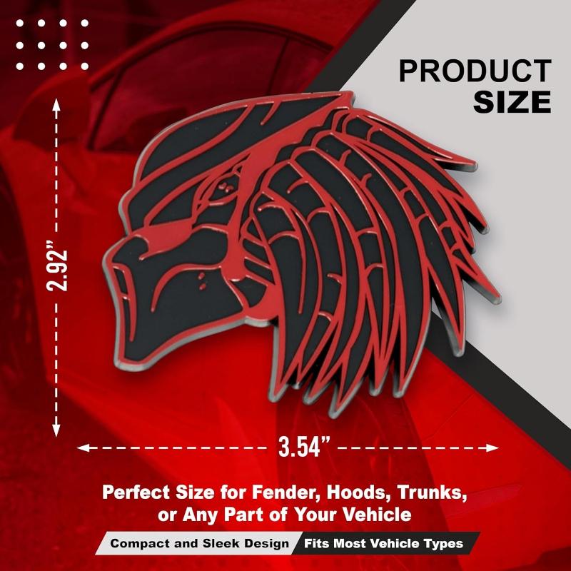 Predator Emblem, Custom 3D Exterior Automotive Accessories, Universal Fit for Car, Truck, SUV (Set of 2) (Red)