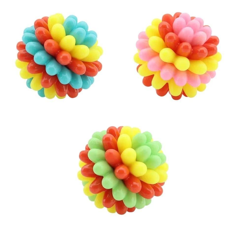 Colorful Dog Elastic Ball Toy Bite Resistant TPR Interactive Dog Toy Interactive Play