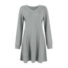 Women's Workwear Fashionable  Dress V-neck Knitted A-line Long Sleeved Dress