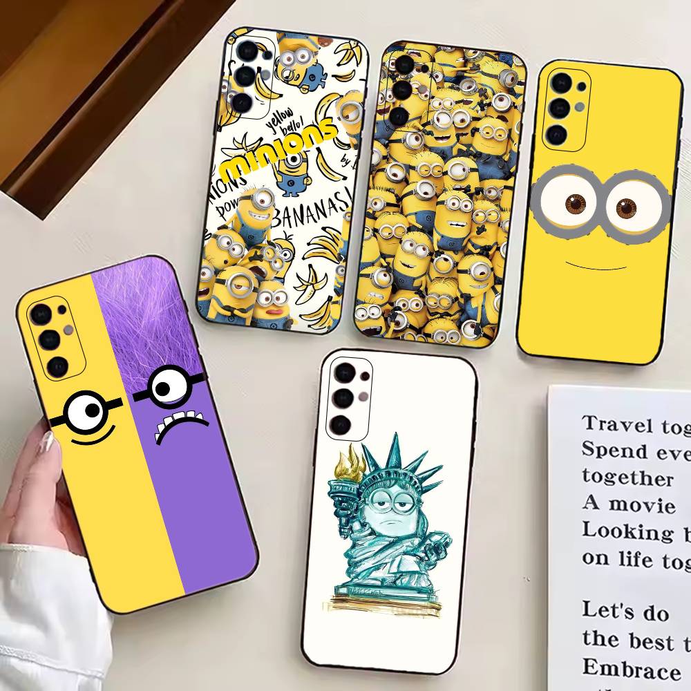 Мультяшный чехол для телефона M-Movie M-Minions для Samsung S25, S24, S21, S22, S23, S30, Ultra, S20, Plus, Fe, Lite, Note, 10, Черный чехол