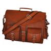 16-дюймовая сумка-мессенджер из козьей кожи ручной работы для мужчин, коричневая деловая сумка