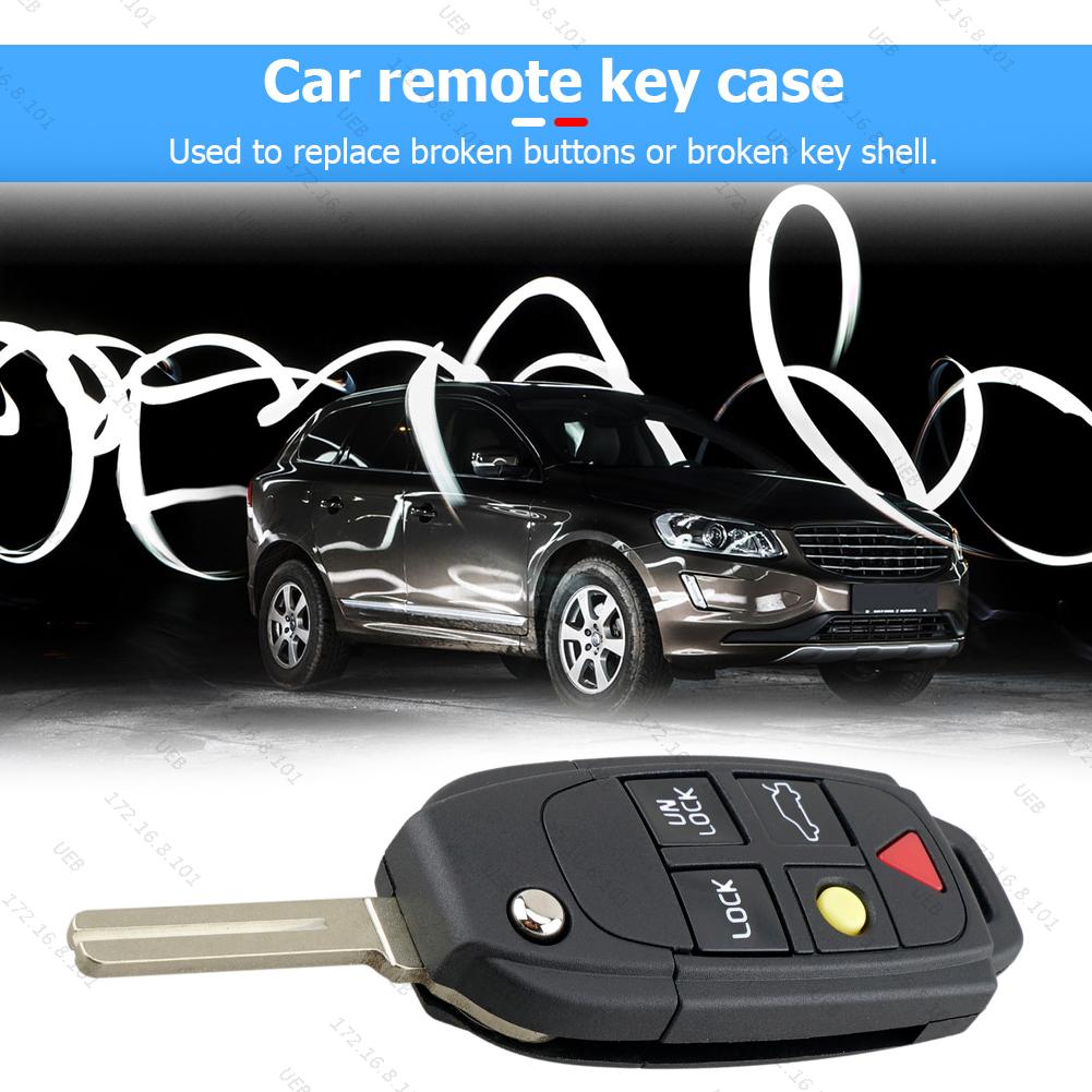 5 Кнопок Выкидной Пульт Ключ Чехол Корпус Замена Подходит для VOLVO S60 2000-2009 / S80 1999-2006 /V70 2000-2007 XC90 2002-2013 Ключ от машины