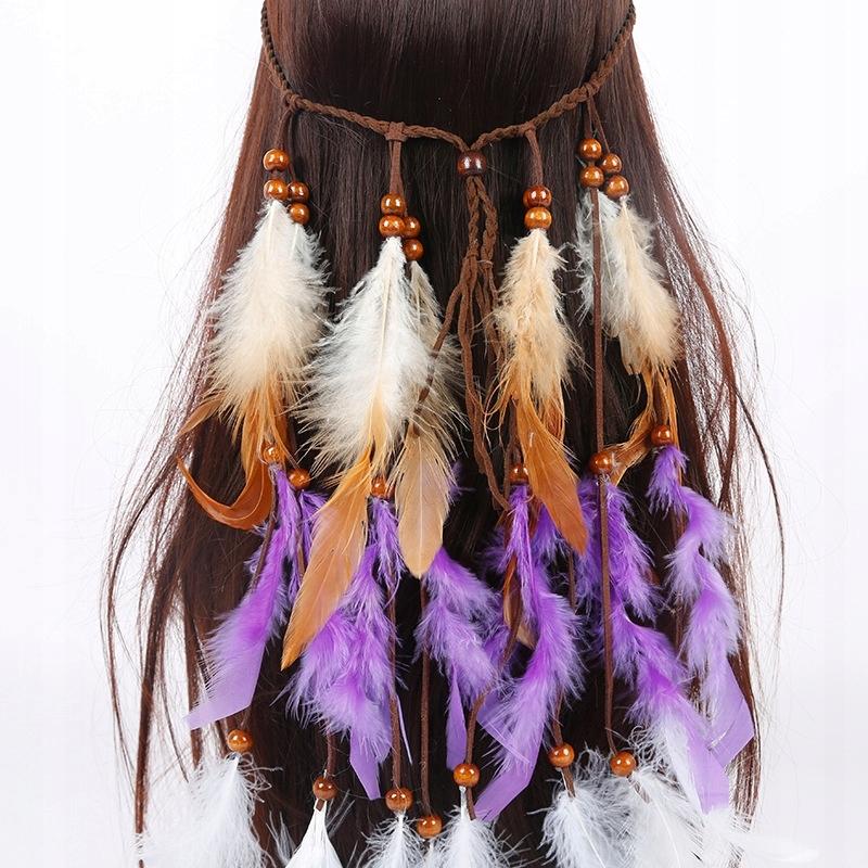 Indian Purple Plume Hairband A12