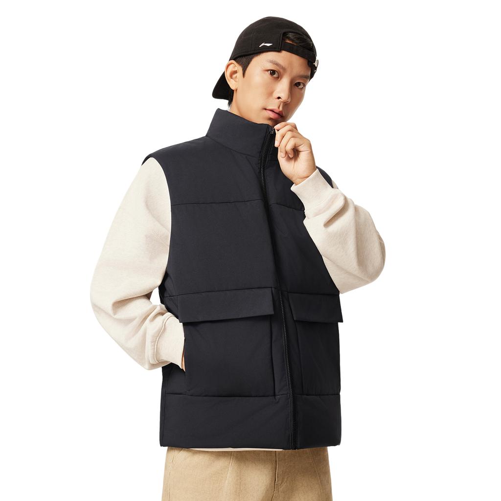 Li-Ning Windproof Water-Repellent Stand Collar Letter Down Vest Men Vests AMRV047-4