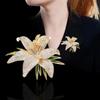Exquisite Diamond Lily Brooch: High-End Lapel Pin for Women, Perfect As a Corsage or Jewelry Accessory