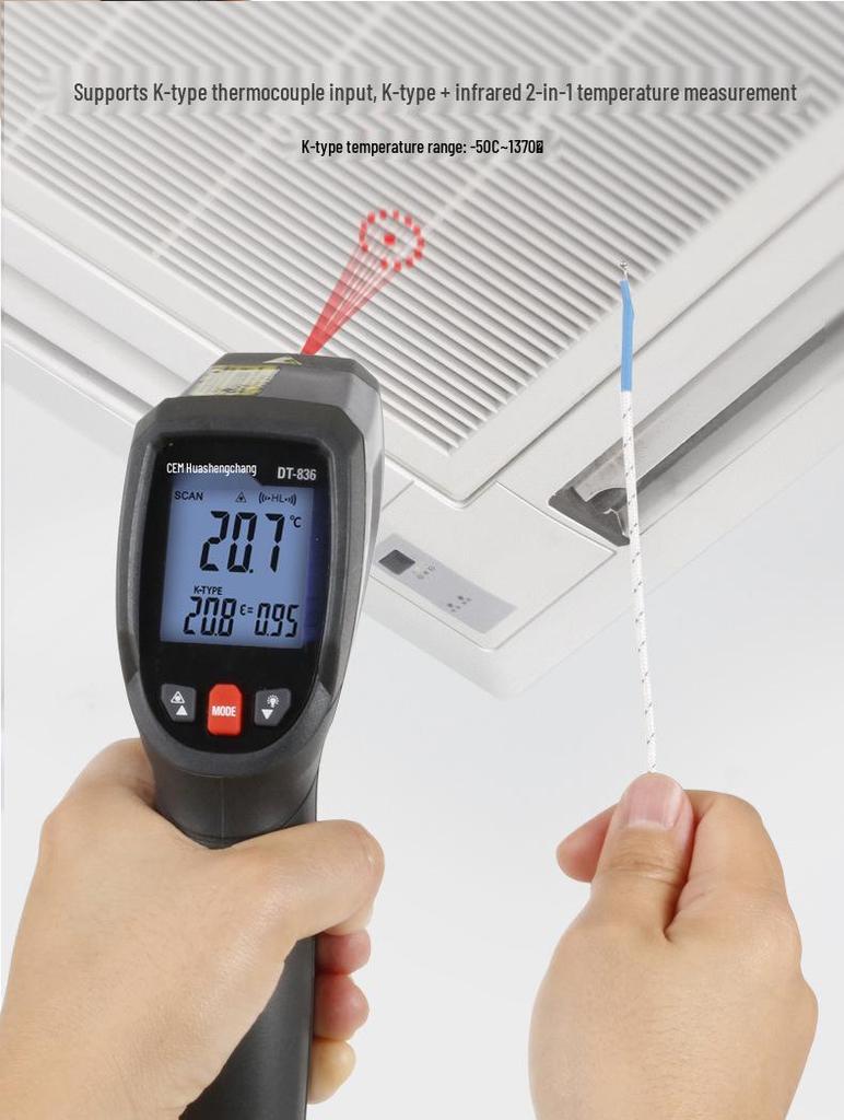 DT-836/DT-835 Infrared Thermometer with K-Type Thermocouple Capability