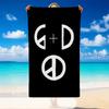 Quick Dry Beach Towel Peaceminusone Pattern, Lightweight Absorbent Towel for Pool Beach Vacation Use