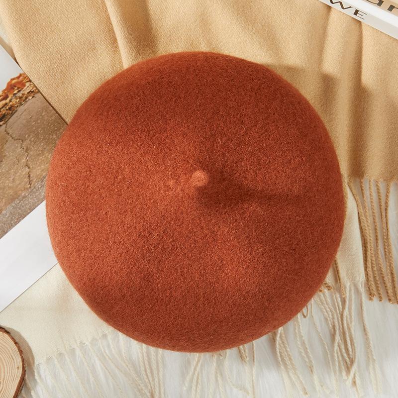 Берет женский осенне-зимний британский ретро шерстяной берет корейский стиль универсальный японский стиль милый художник шляпа тренд