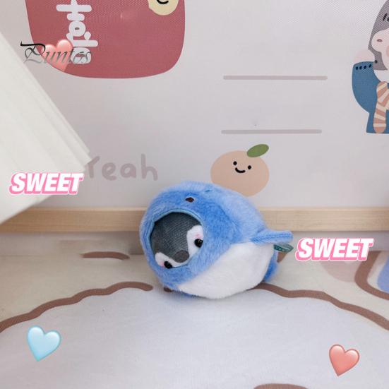 Keychain Pendant Decorative Plush Stuffed No Odor Stainless Chain Bag Decoration Soft Touch Whale Penguin Seal Keychain Plush Doll Car Decor Stuff