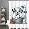 Cute Cartoon Spotted Dog Shower Curtain, Bathroom Decorative Shower Curtain, Waterproof Shower Curtain with Hooks