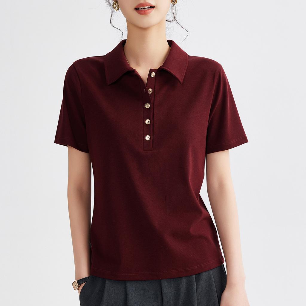 Женский новый летний повседневный топ с короткими рукавами и лацканами для похудения