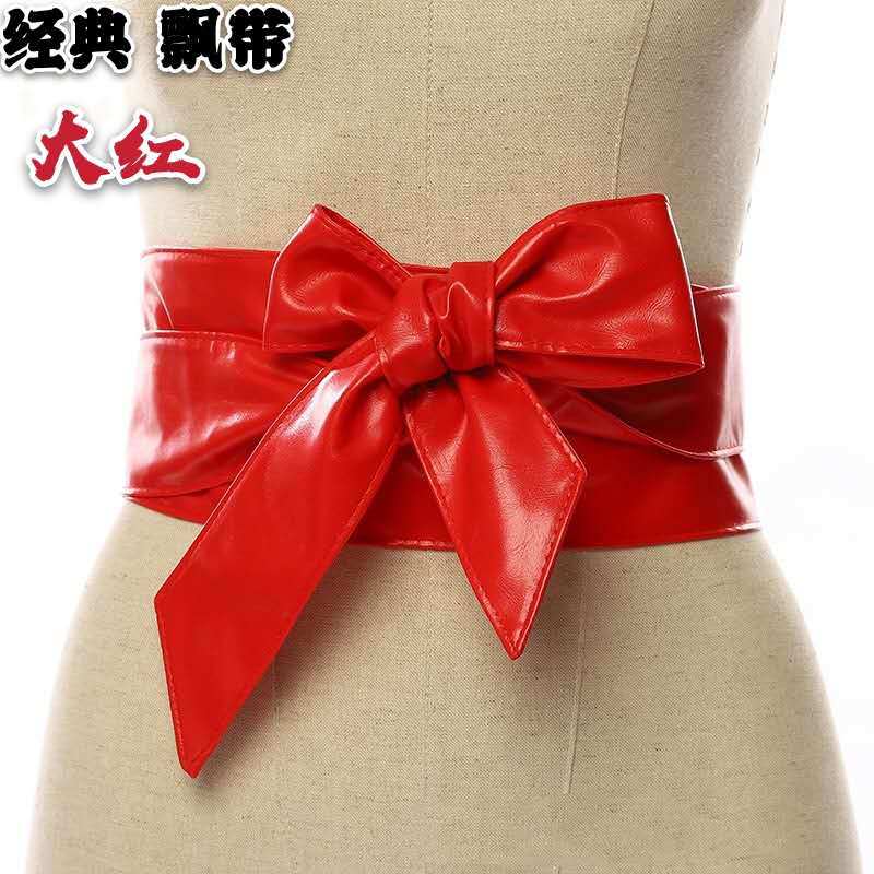 1 шт., женский мягкий кожаный широкий пояс с бантом для платья, аксессуары для одежды