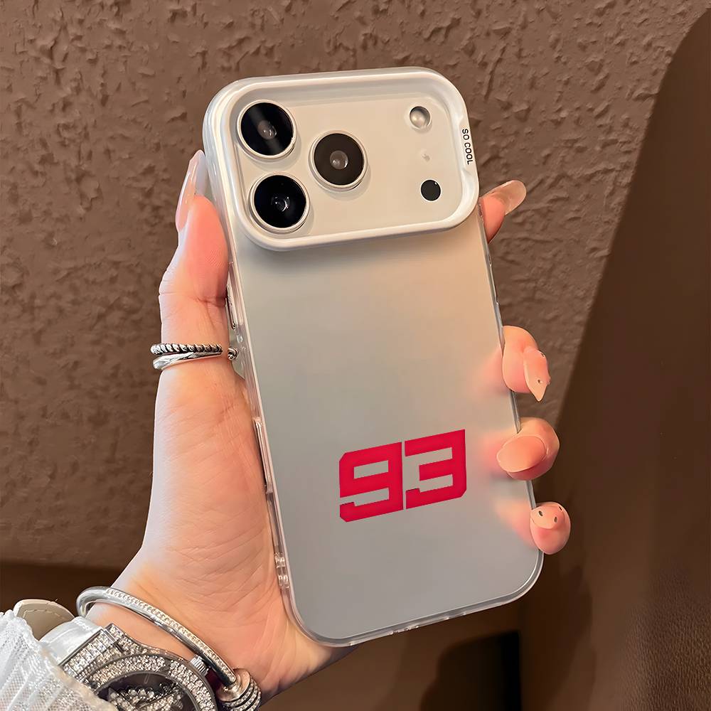 Крутой чехол для телефона с номером 93 для iPhone 17 16 15 14 13 12 11 Pro Max Air разноцветный Матовый Лазерный Металлик Аврора Funda