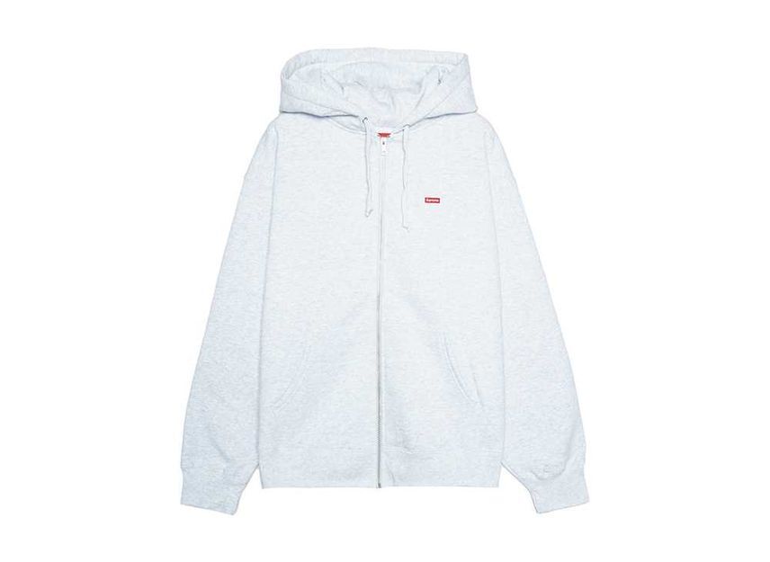 Supreme Свитшот с капюшоном на молнии 'Small Box' Пепельно-серый
