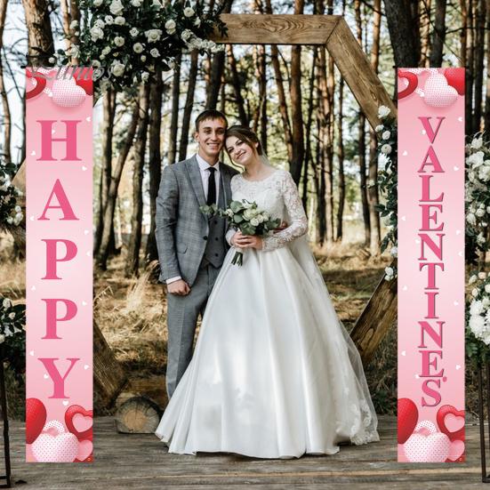 1 пара куплетов на День святого Валентина, привлекательный прозрачный узор, подвесной баннер на дверь для украшения дома, праздника