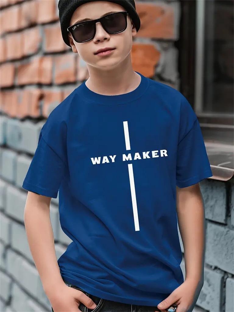 Футболка с принтом Simple Letter 3D, детская одежда с коротким рукавом, модная футболка для мальчиков, детская одежда для мальчиков